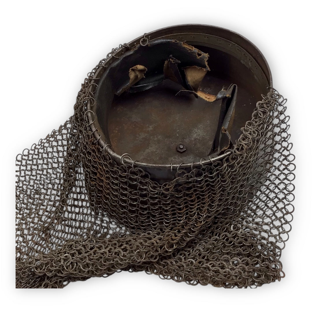14th Century Pot Helm w/ Chainmail Neck - Norman or Persian Influence