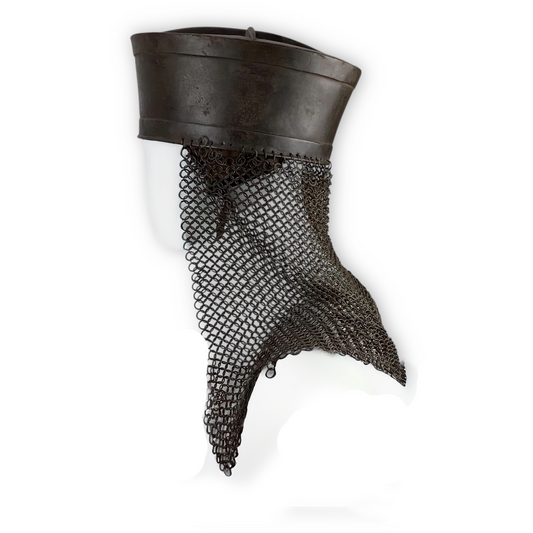 14th Century Pot Helm w/ Chainmail Neck - Norman or Persian Influence