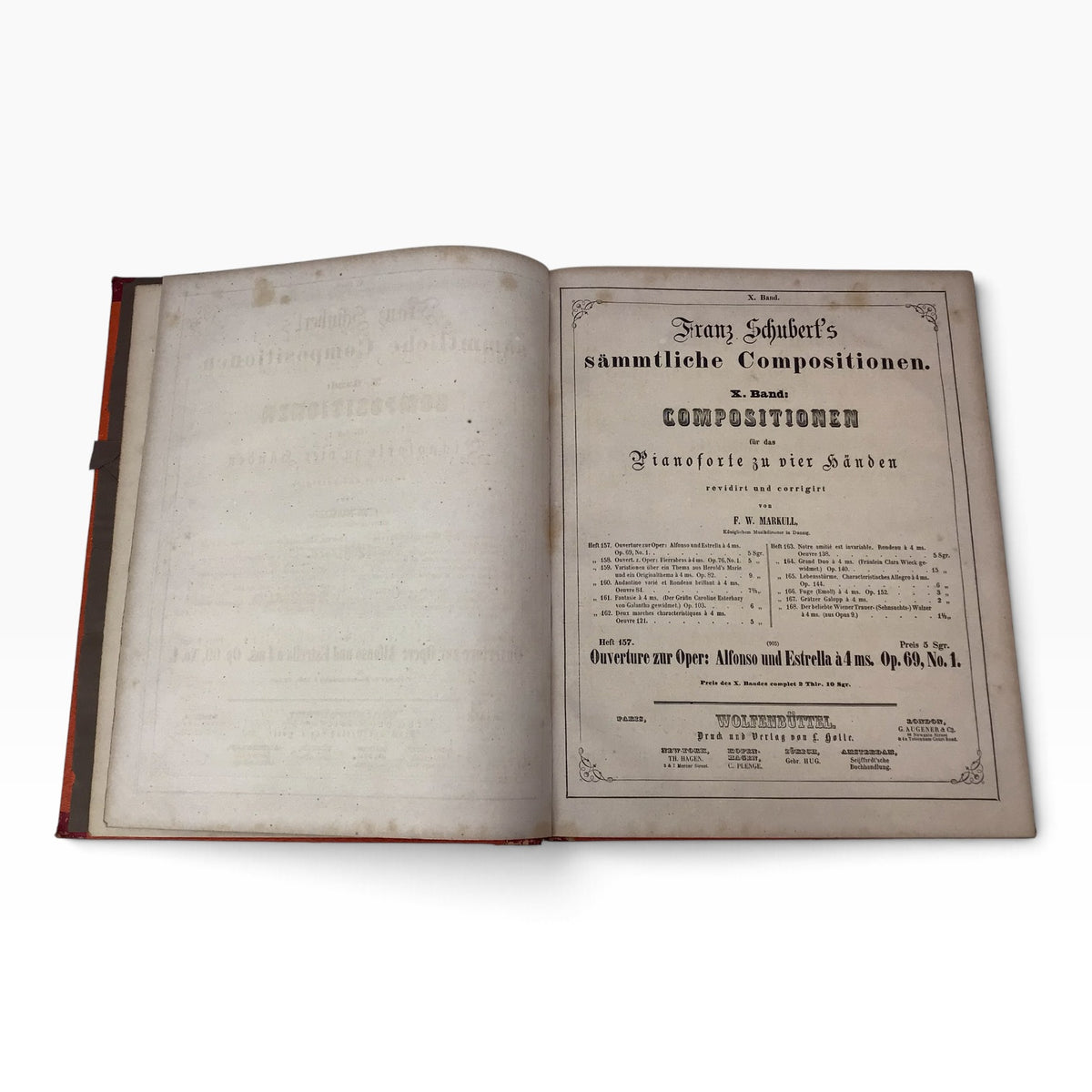 Franz Schubert Complete Compositions Piano Four Hands 2 Volume 10 – Antique German Piano Music Book