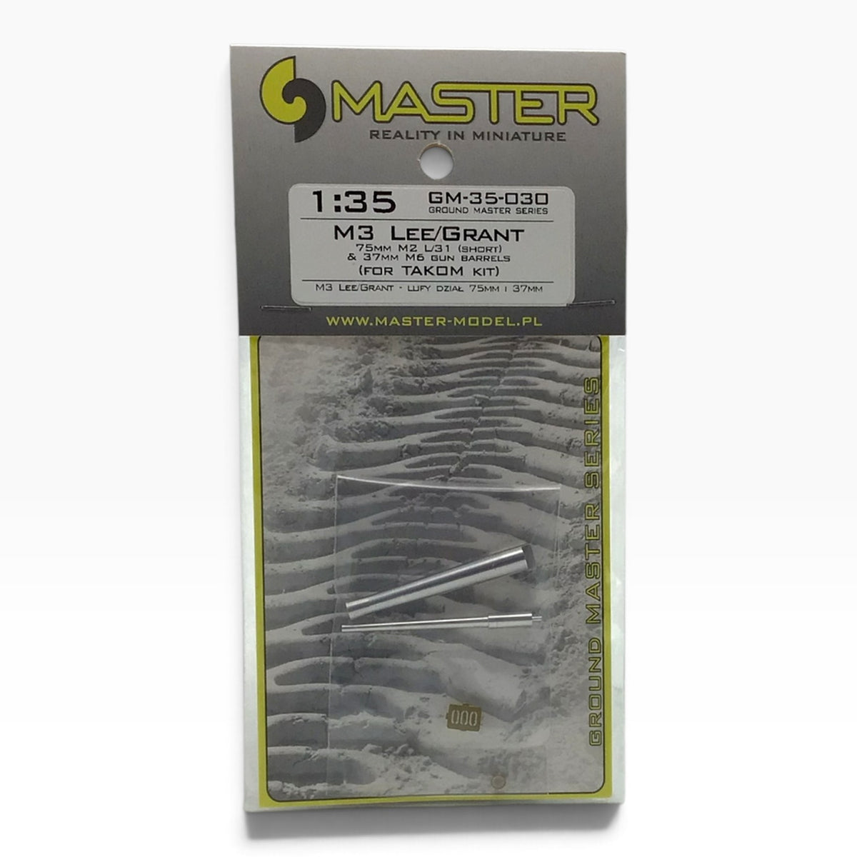 Master-Model GM-35-030 1/35 M3 Lee/Grant 75mm M2 L/31 & 37mm M6 Gun Barrels for Takom Kit - New