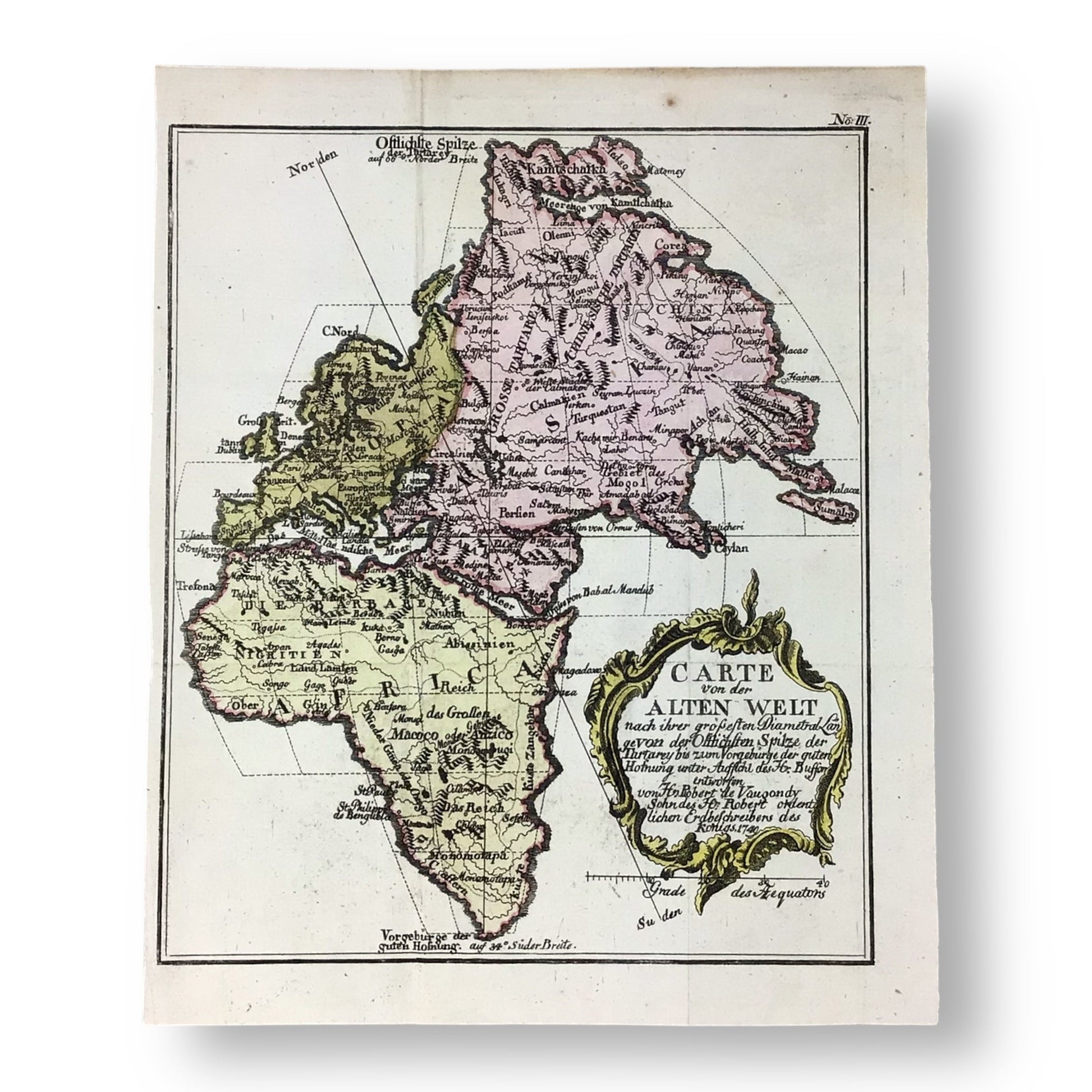 1749 "Carte von der Alten Welt" by Vaugondy – Rare Antique Copper Engraving