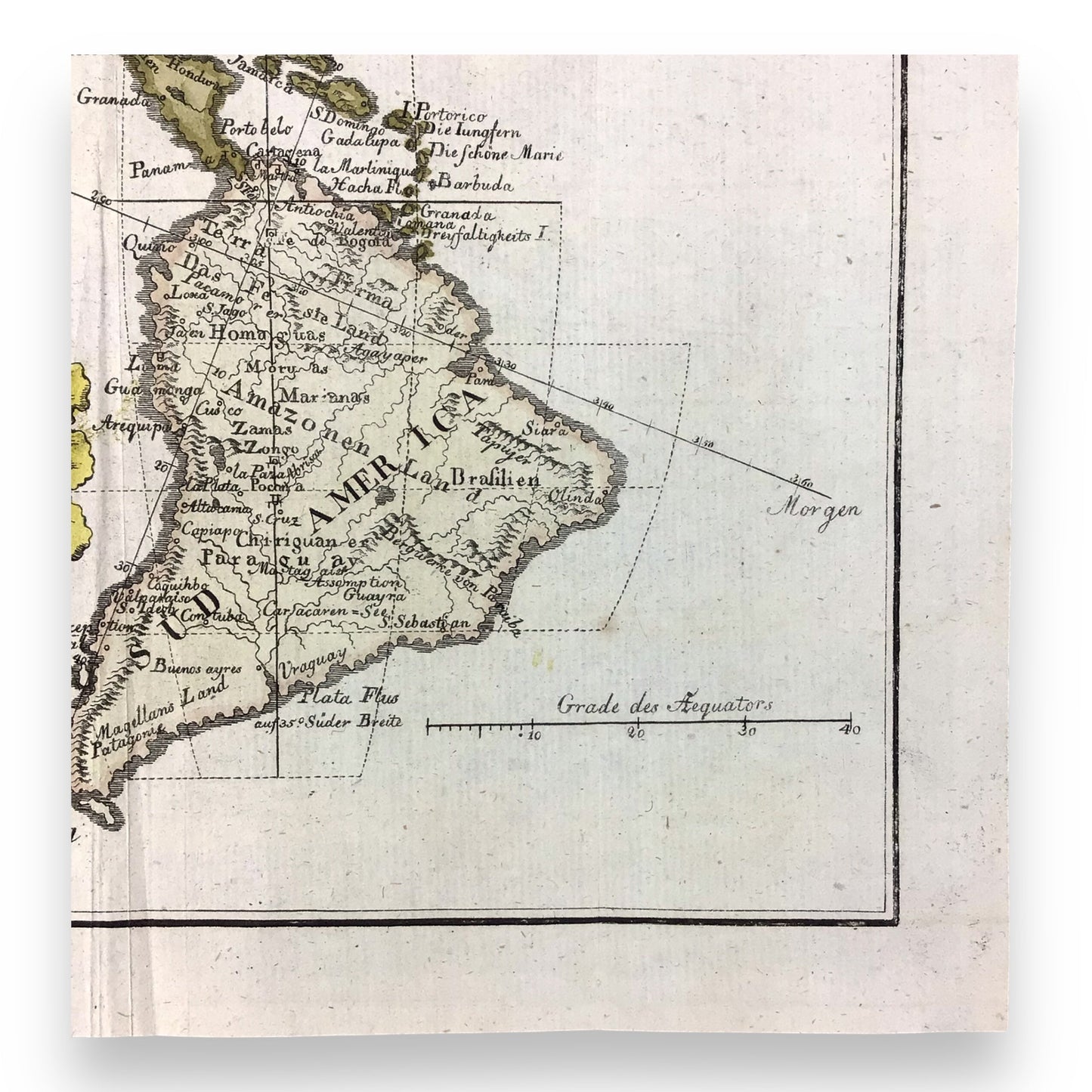 1771 Map "Carte von der Neuen Welt" by Vaugondy – Rare Copper Engraving