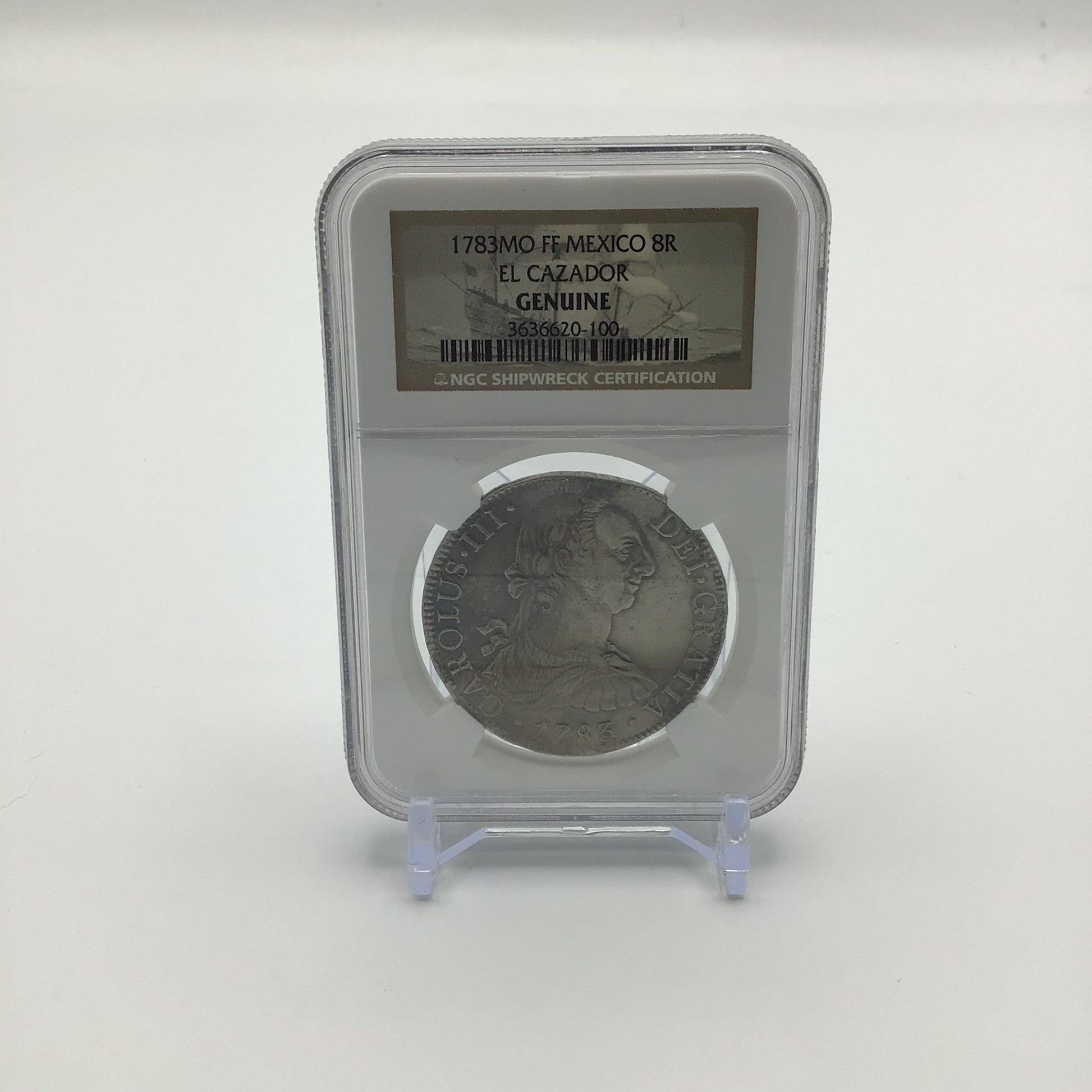 1783 MO FF Mexico 8R El Cazador Coin Genuine