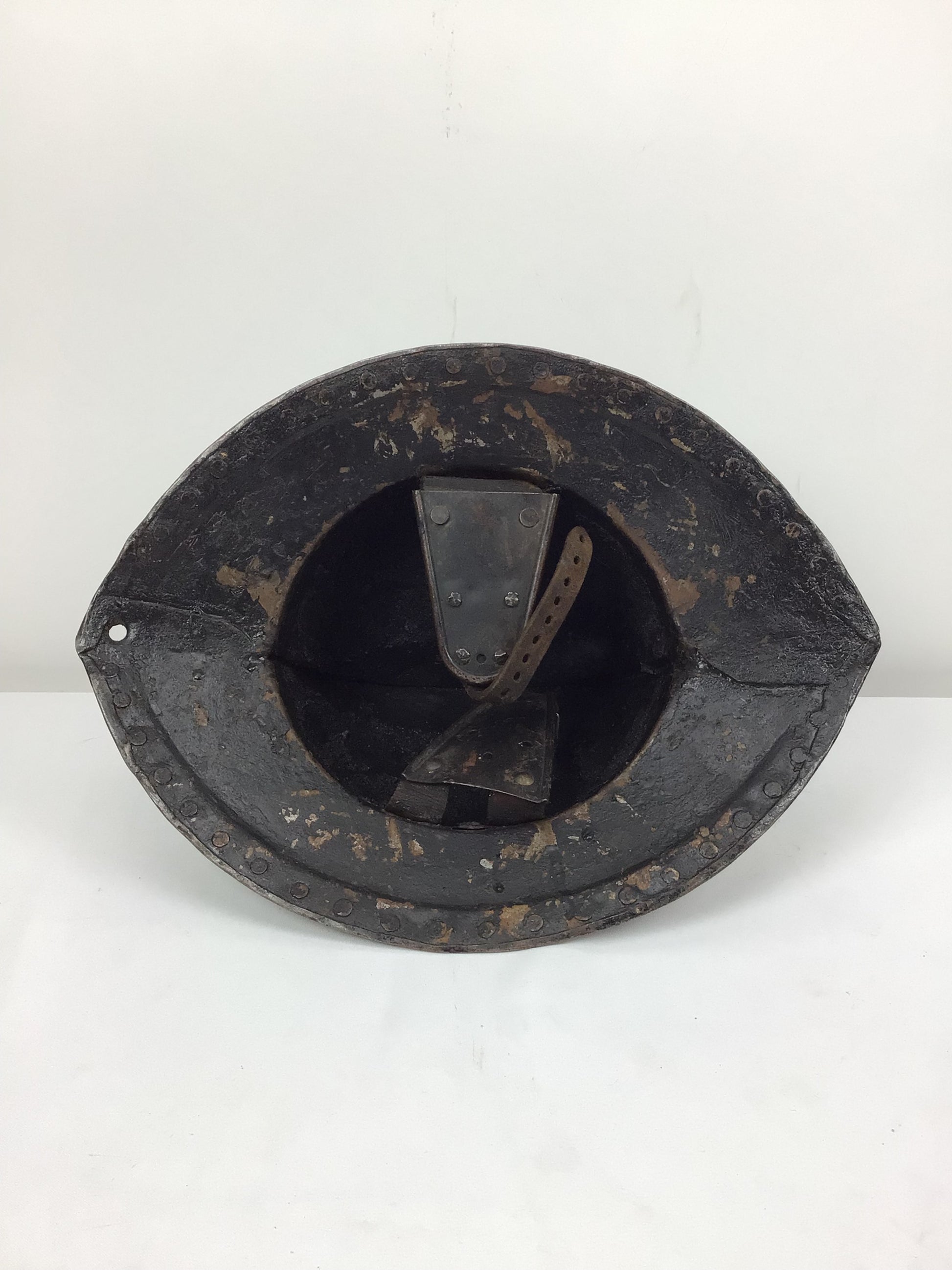 17th-Century English Civil War Pikeman's Helmet with Original Black Paint