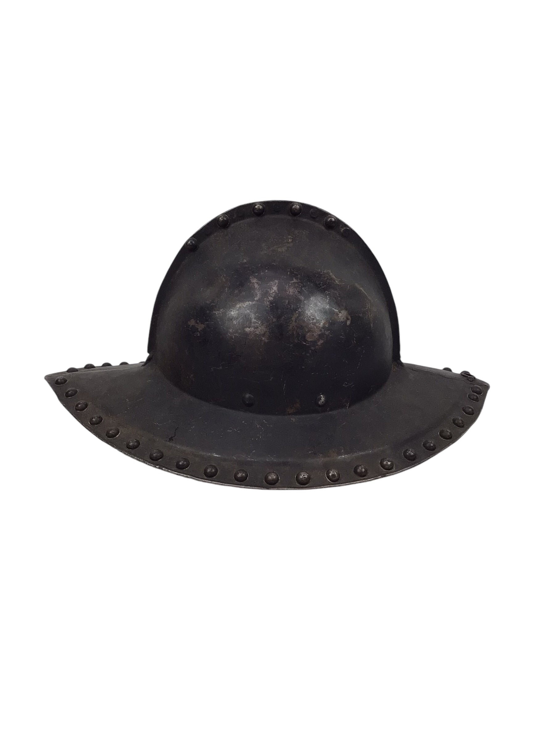 17th-Century English Civil War Pikeman's Helmet with Original Black Paint