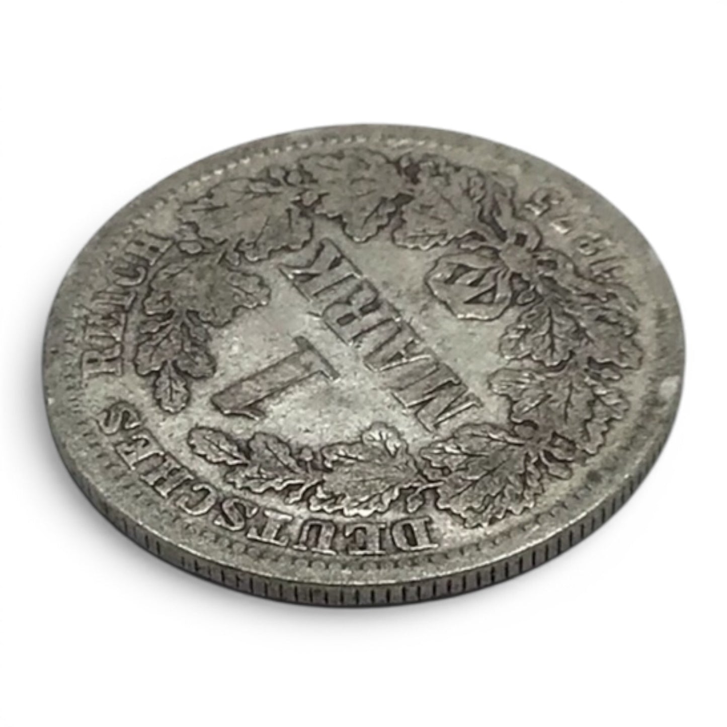 1875 F Germany Empire 1 Mark Coin - Stuttgart Mint