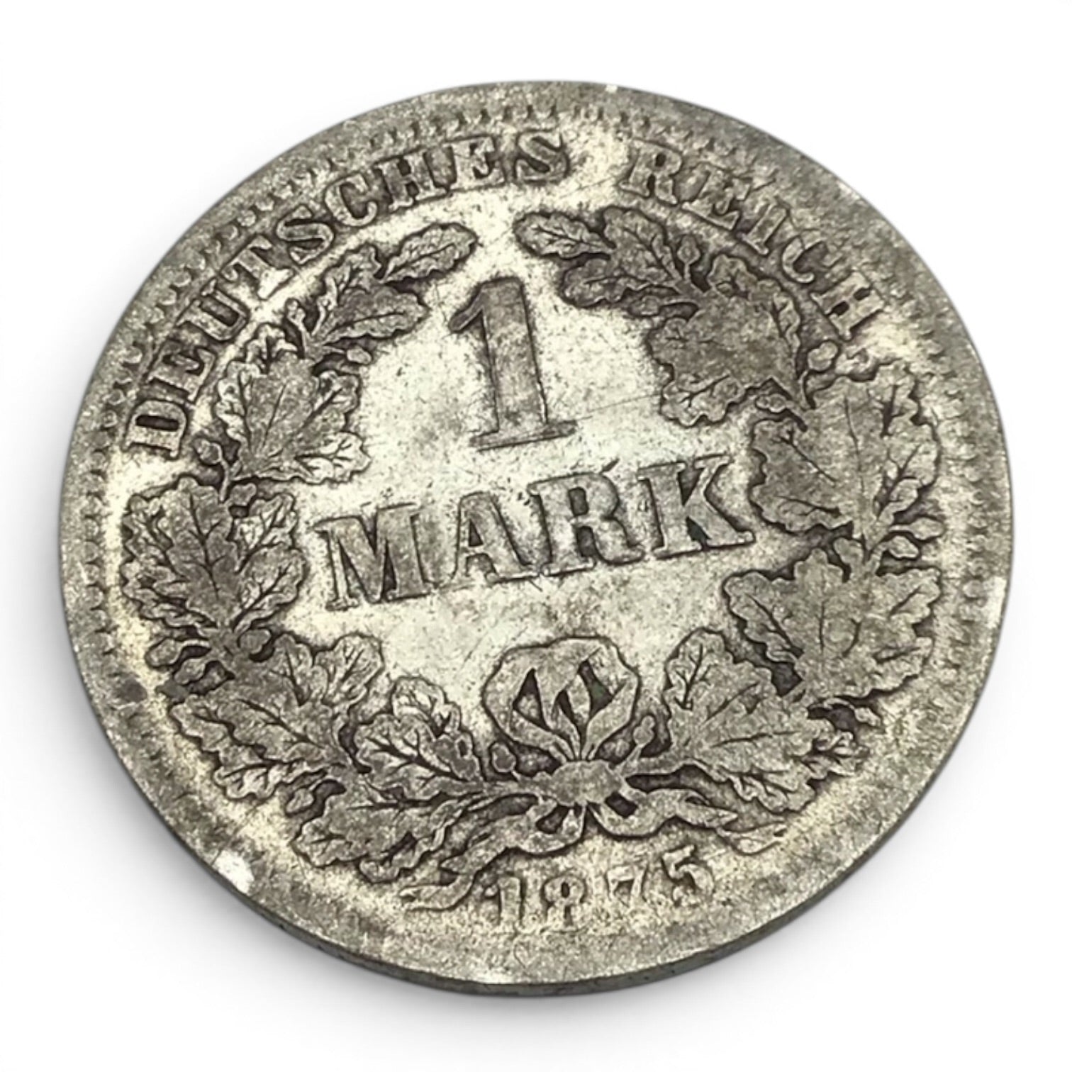 1875 F Germany Empire 1 Mark Coin - Stuttgart Mint