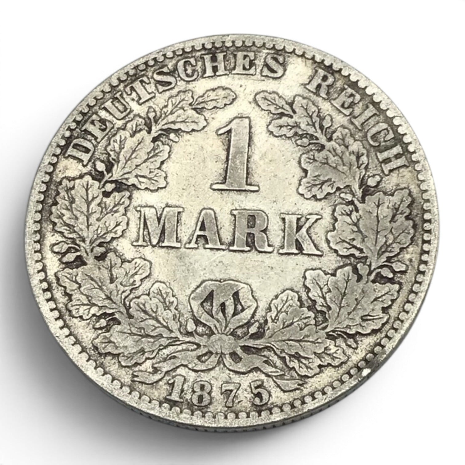 1875 G Germany Empire 1 Mark Coin - Karlsruhe Mint