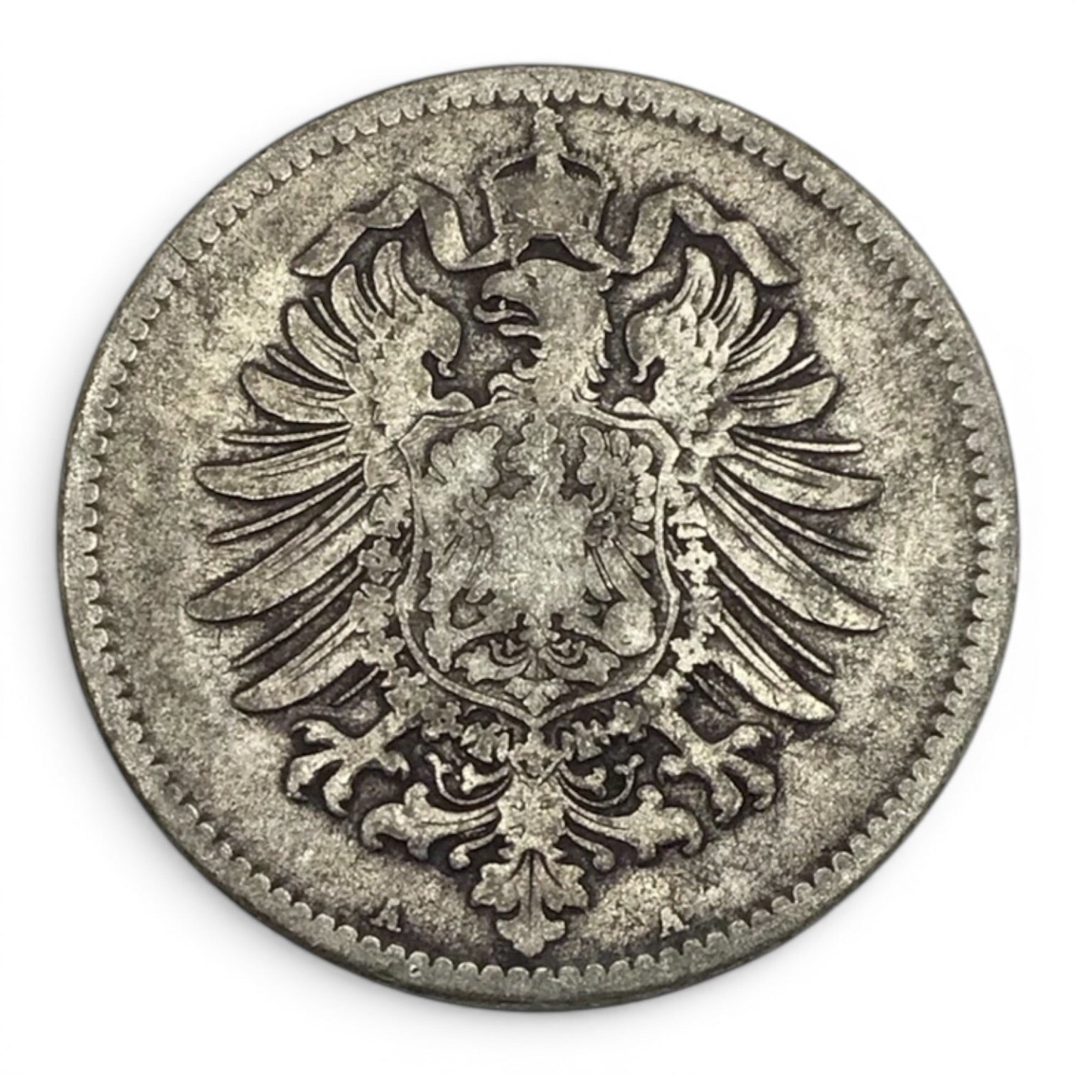 1875 German Empire 1 Mark Silver Coin – A (Berlin Mint)