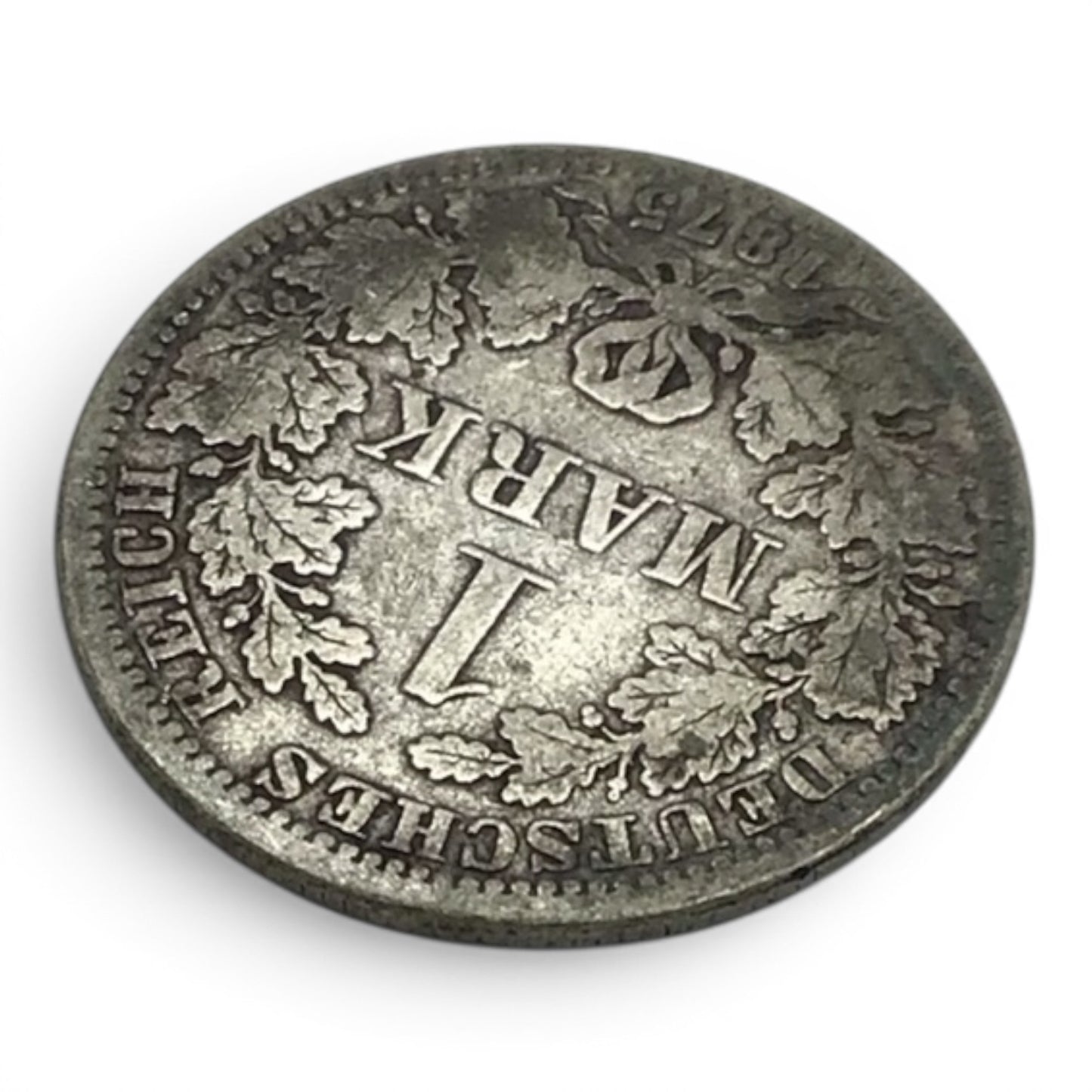 1875 German Empire 1 Mark Silver Coin – A (Berlin Mint)