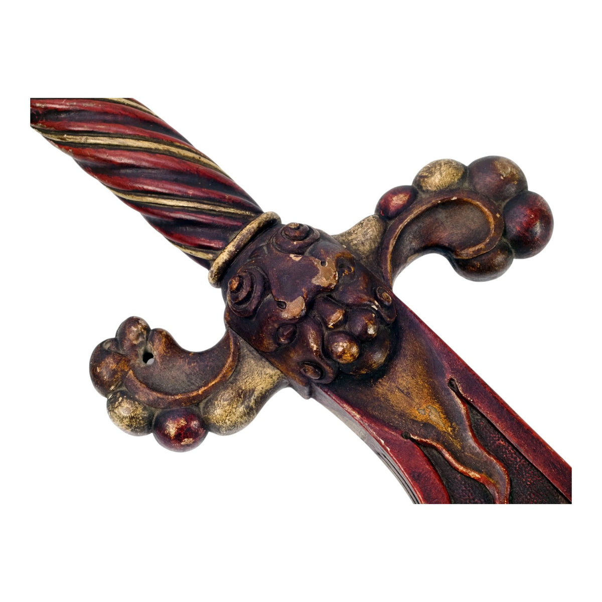 18th C. European Masonic Fraternal Carved Wood Ceremonial Sword Dated 1725