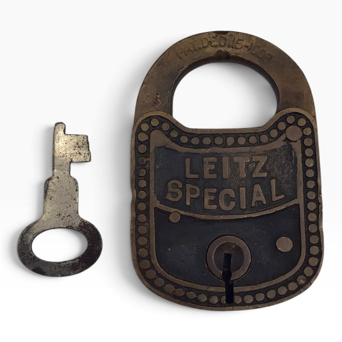 1903 Antique Leitz Special Padlock – with Matching Flat Key