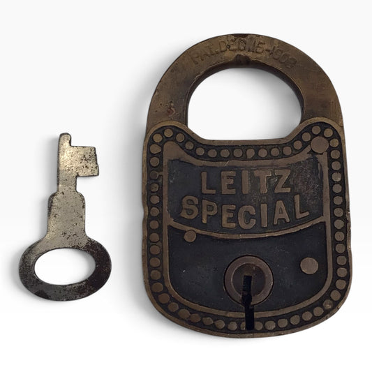 1903 Antique Leitz Special Padlock – with Matching Flat Key