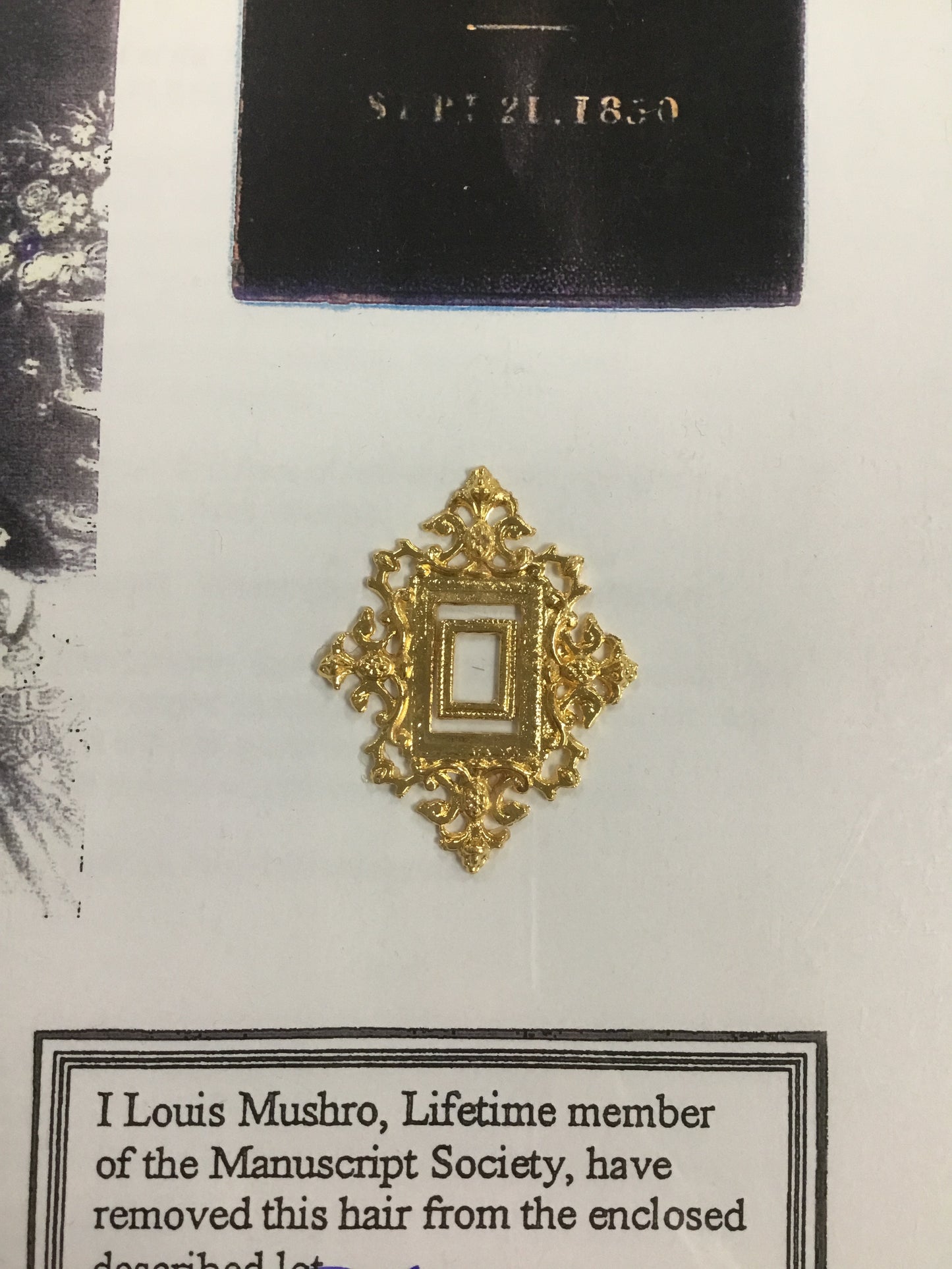 Jenny Lind, the Swedish Nightengale, Hair Clipping with COA