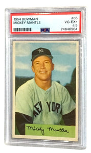 1954 Bowman Mickey Mantle Yankees Card #65 HOF - Certified PSA 4.5 (VG-EX+)