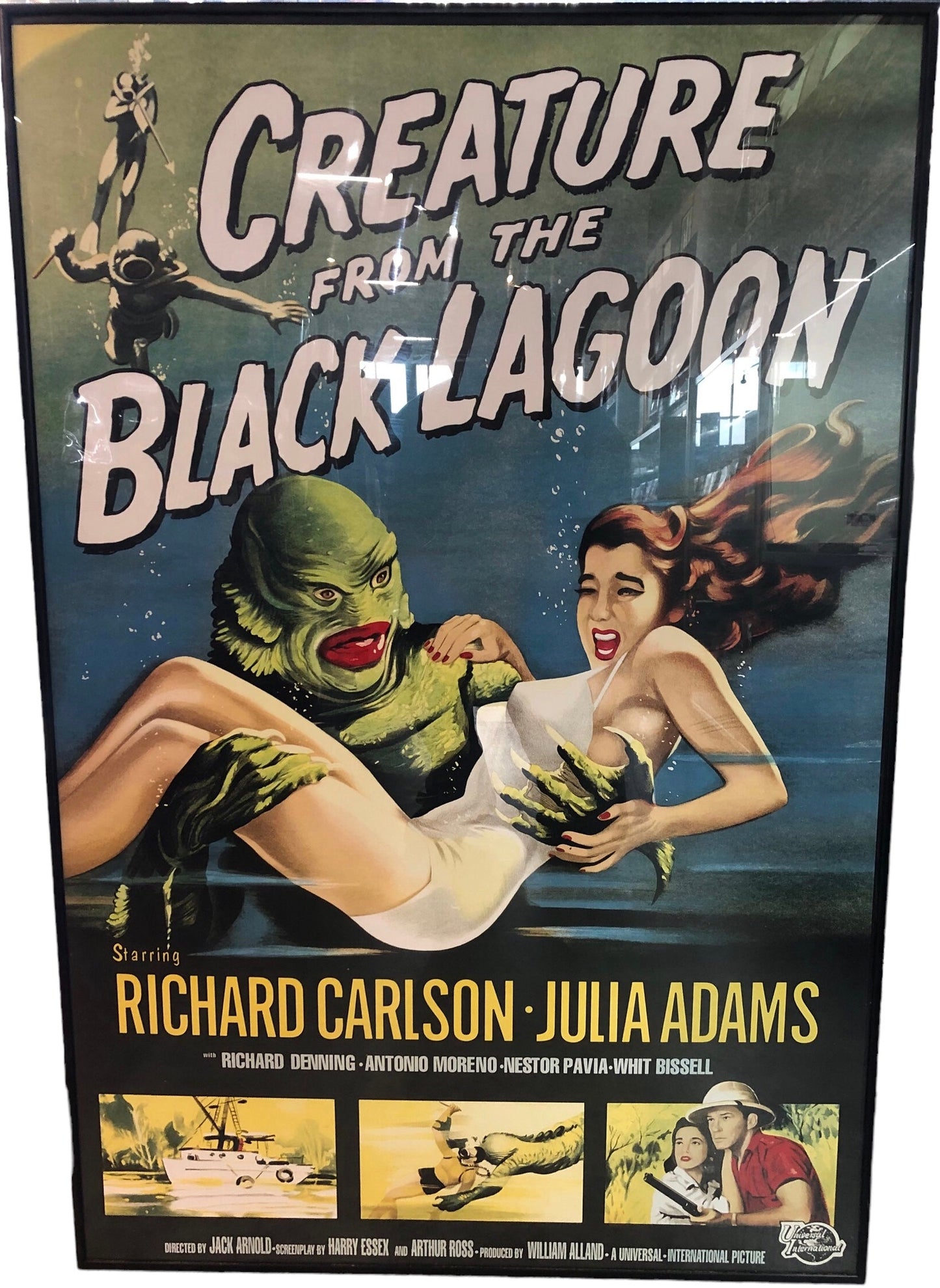 1954 Creature From The Black Lagoon Reproduction Movie Poster Framed 36x24