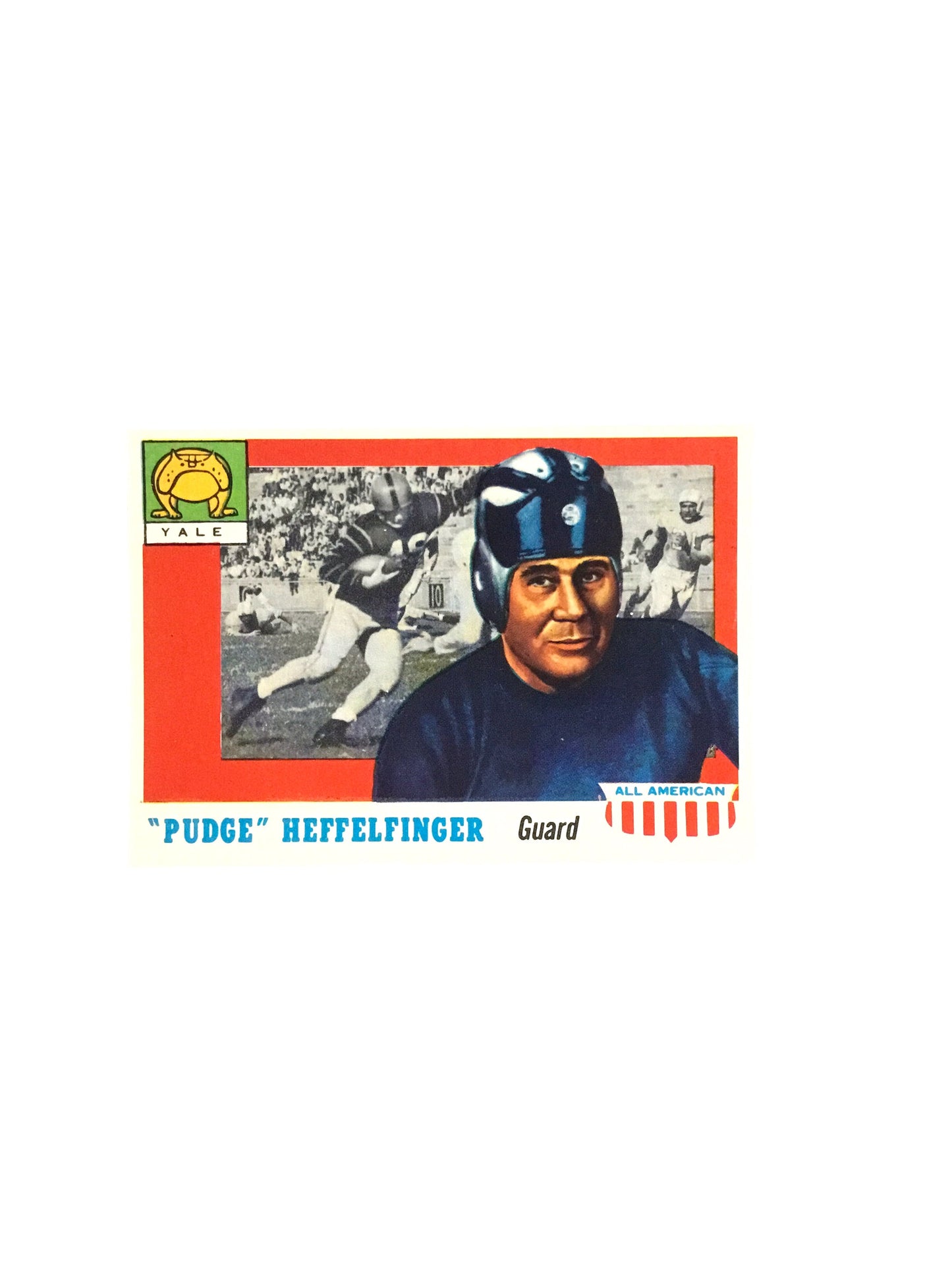 1955 Topps All-American #18 Pudge Heffelfinger Yale Rookie Football Card