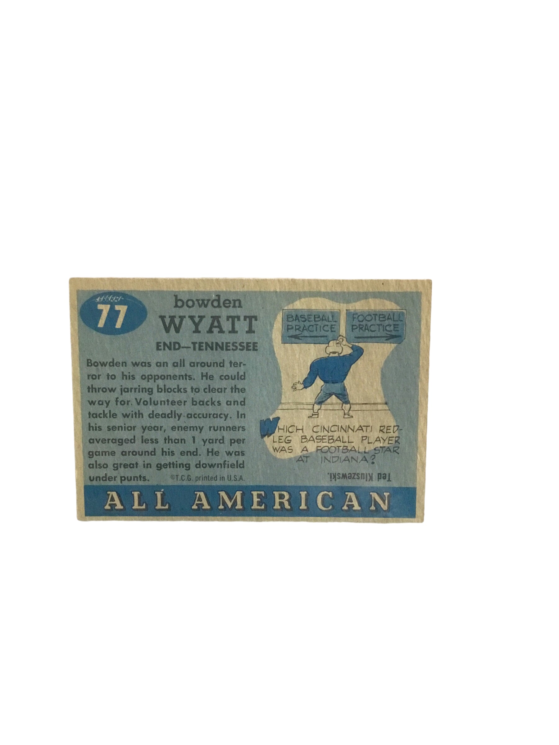 1955 Topps All American - #77 Bowden Wyatt (RC