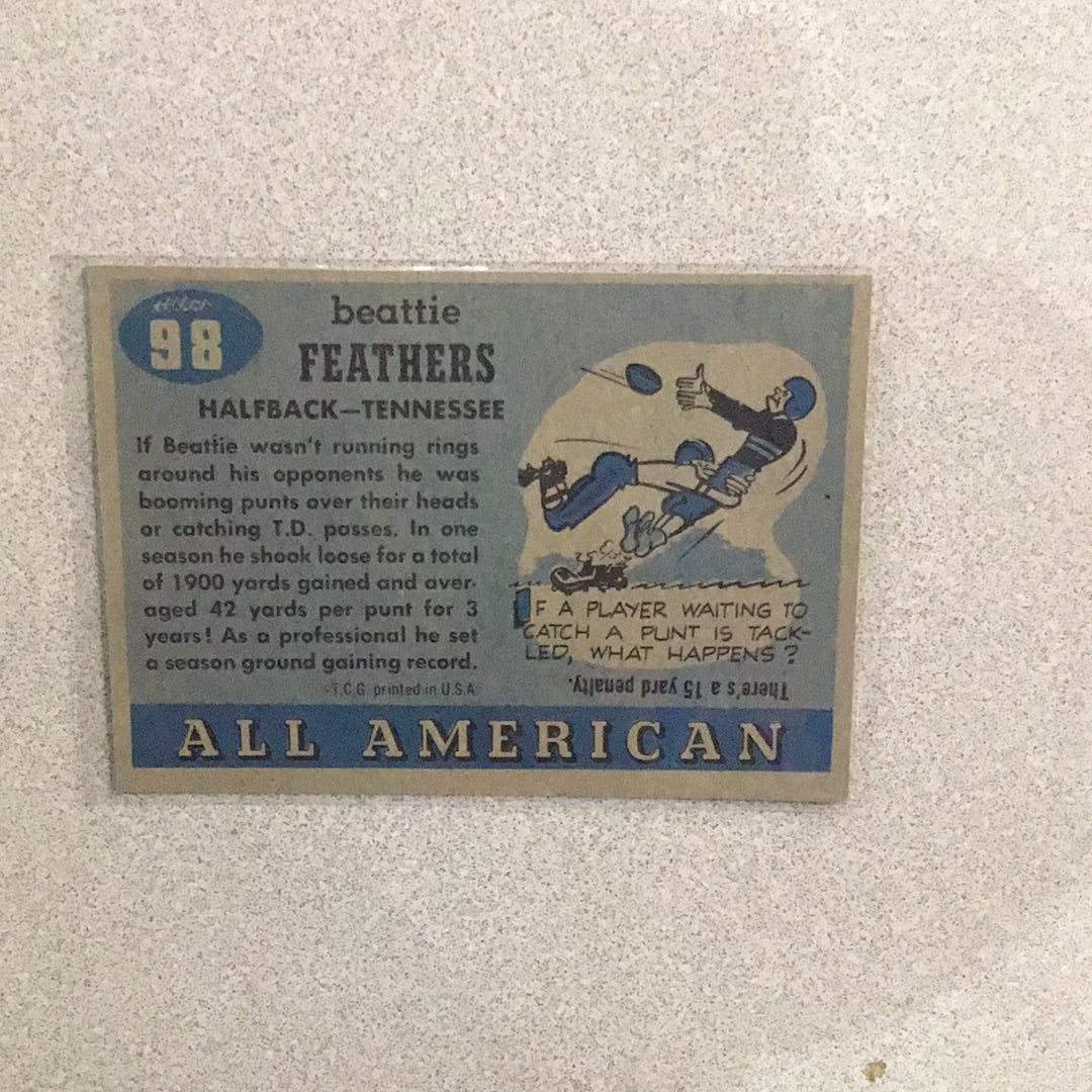 1955 Topps All American - #98 Beattie Feathers (RC)