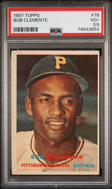 1957 Topps #76 Bob Roberto Clemente Pittsburgh Pirates HOF PSA 3.5 VG+