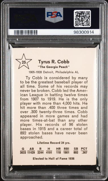 1961 Golden Press TY Cobb #25 PSA 3 - 98300914