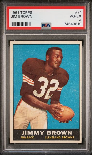 1961 Topps Football #71 Jim Brown PSA 4 VG Cleveland Browns HOF