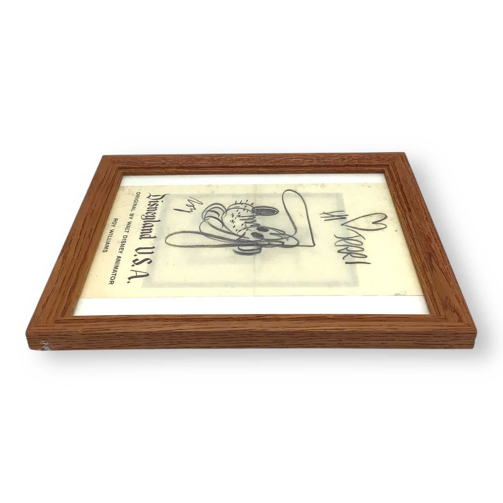 1963 Disneyland Pluto Sketch Signed by Roy Williams Mouseketeer