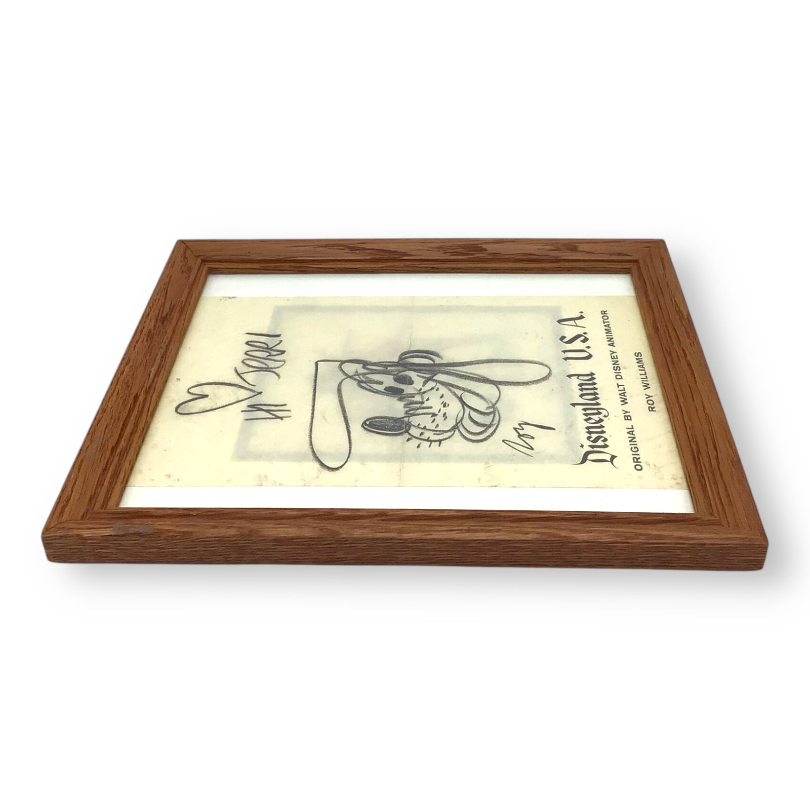 1963 Disneyland Pluto Sketch Signed by Roy Williams Mouseketeer