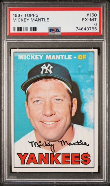 1967 Topps #150 Mickey Mantle Yankees HOF PSA 6 - EX/MT
