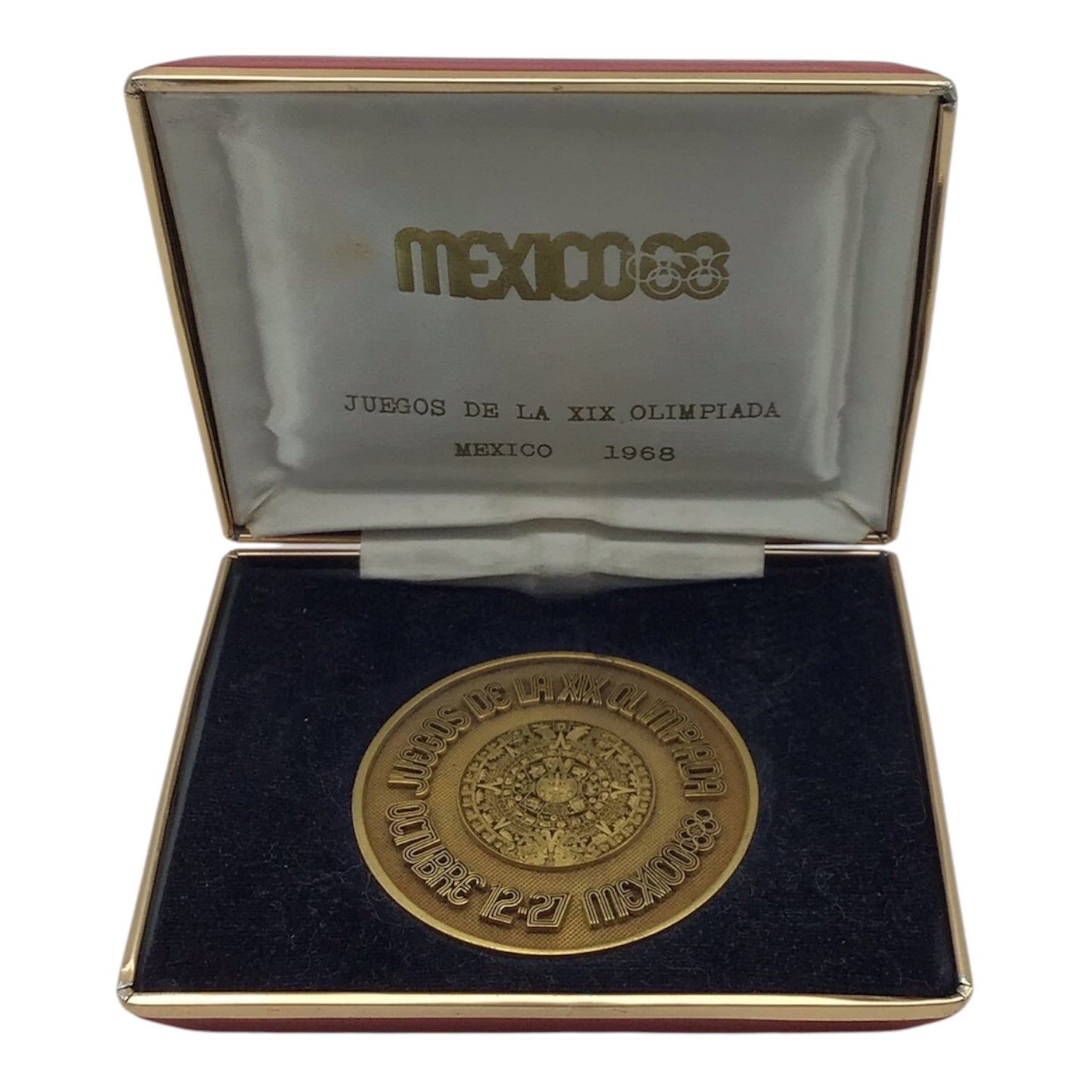 1968 Mexico Olympic Commemorative Bronze Medal in Original Case