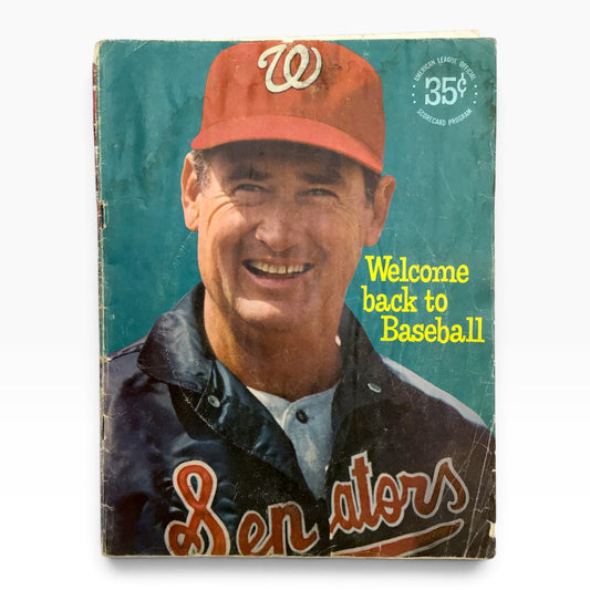 1969 Washington Senators Official Baseball Program & Scorecard – Ted Williams Cover