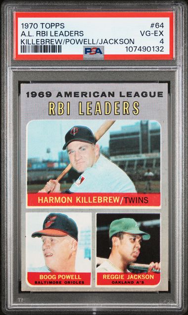 1970 Topps A.L. Leaders Killebrew Powell Jackson PSA 4 Low Pop 59! -107490132
