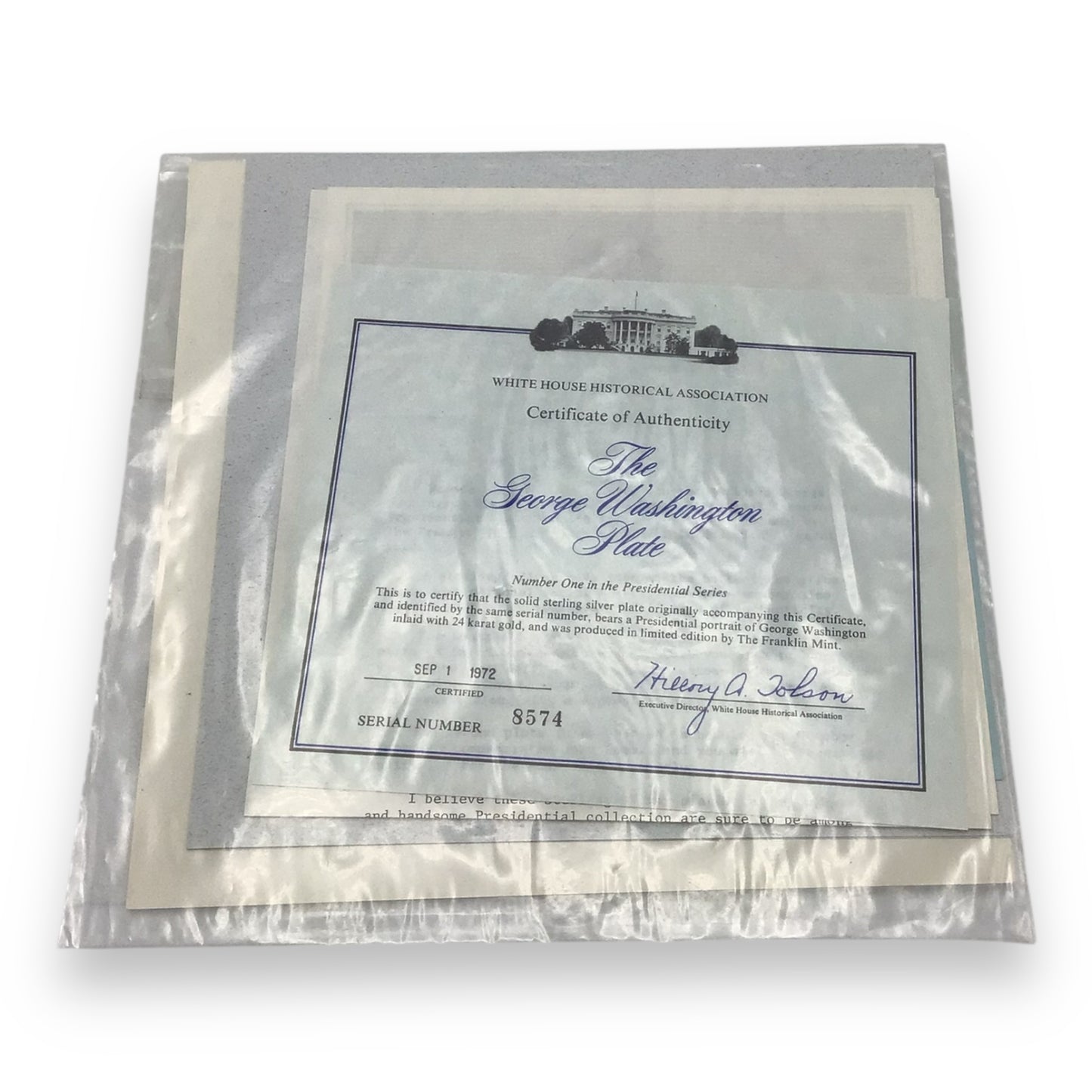 1972 Franklin Mint Sterling Silver George Washington Commemorative Plate | 8" Diameter