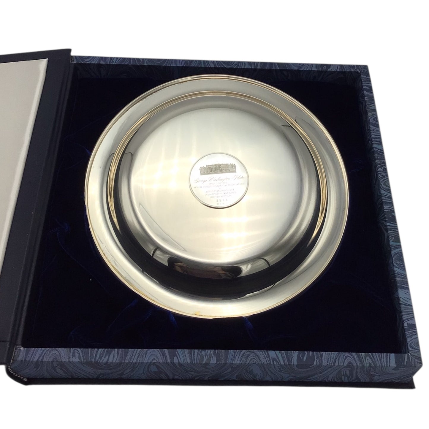 1972 Franklin Mint Sterling Silver George Washington Commemorative Plate | 8" Diameter