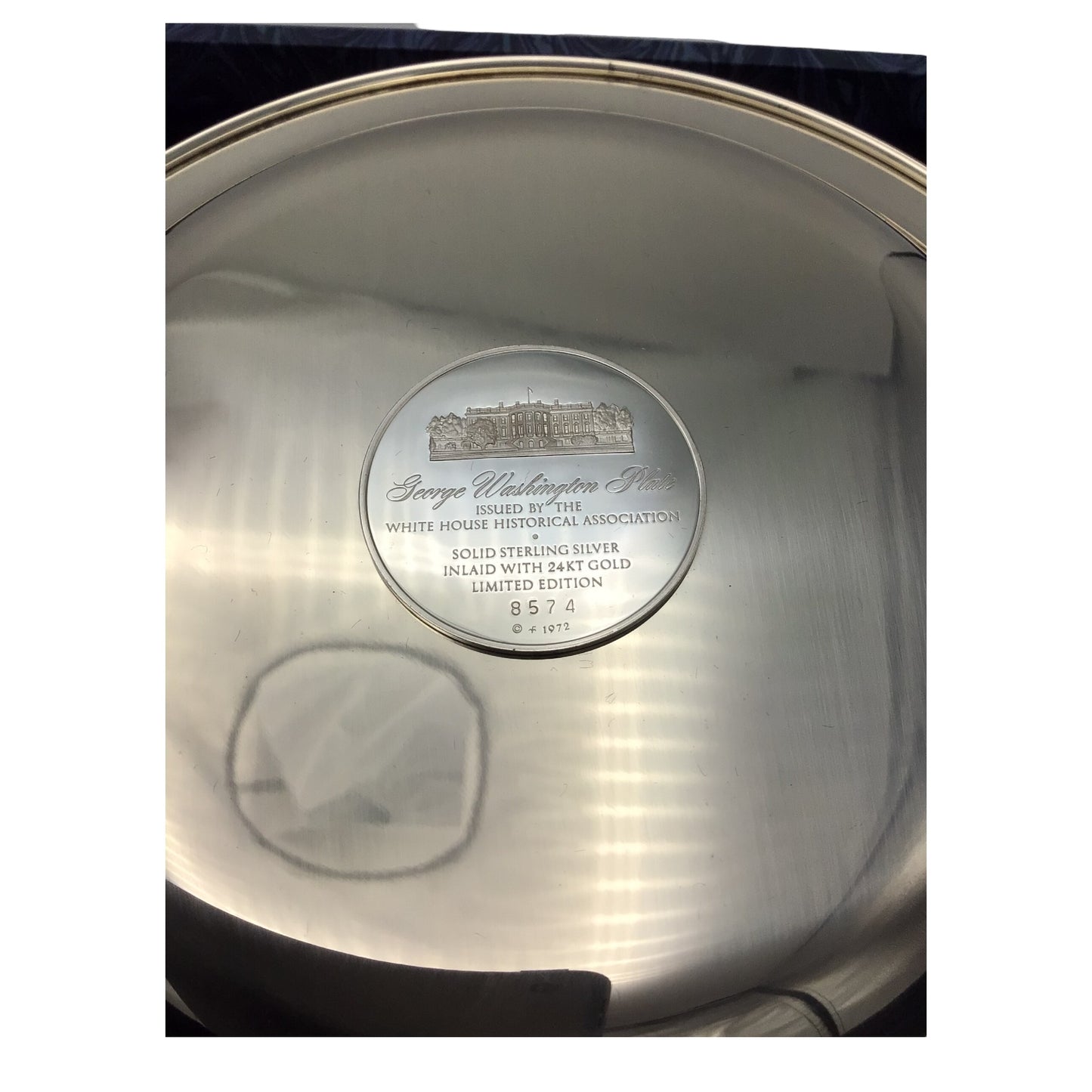 1972 Franklin Mint Sterling Silver George Washington Commemorative Plate | 8" Diameter