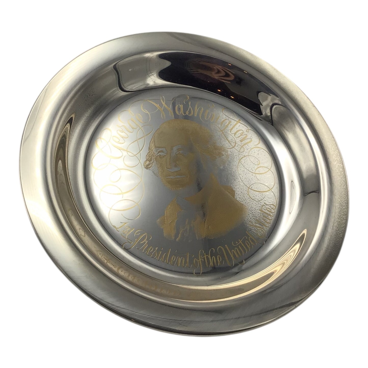 1972 Franklin Mint Sterling Silver George Washington Commemorative Plate | 8" Diameter