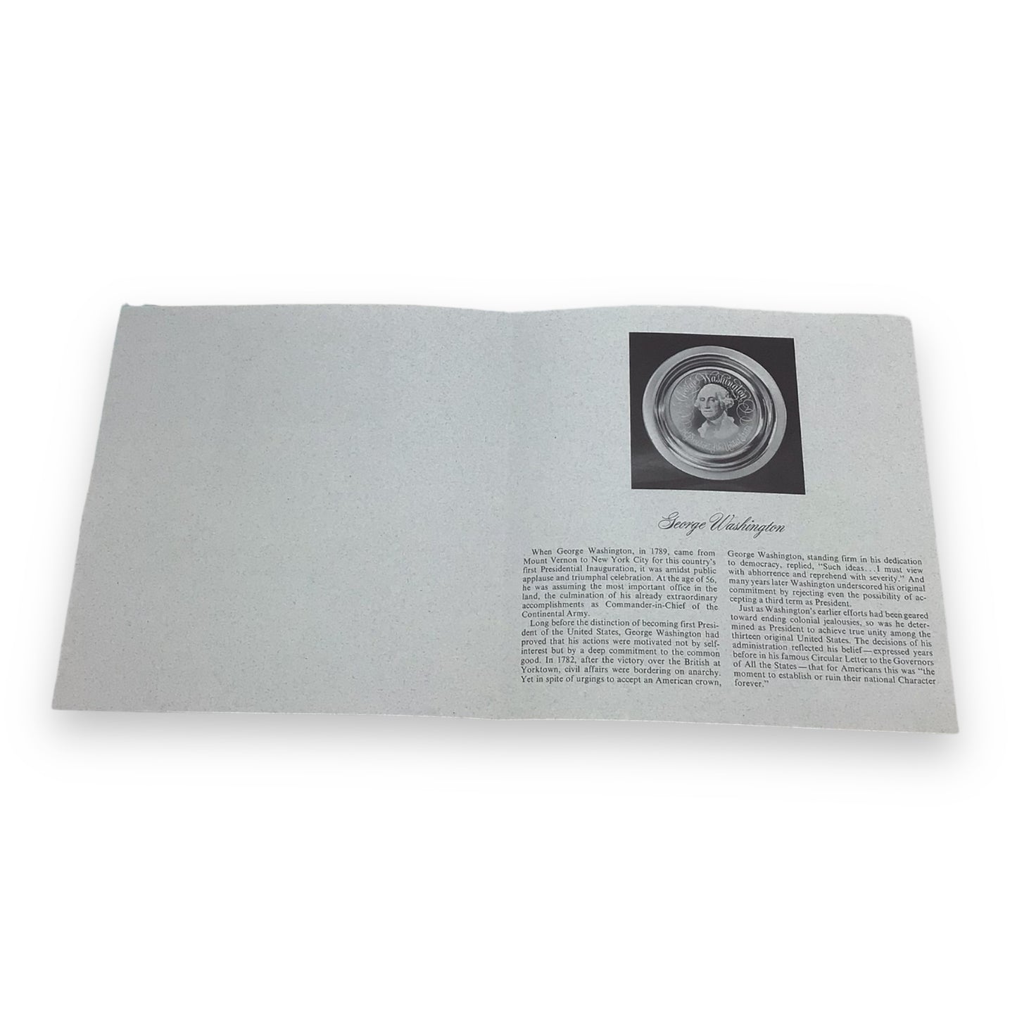 1972 Franklin Mint Sterling Silver George Washington Commemorative Plate | 8" Diameter