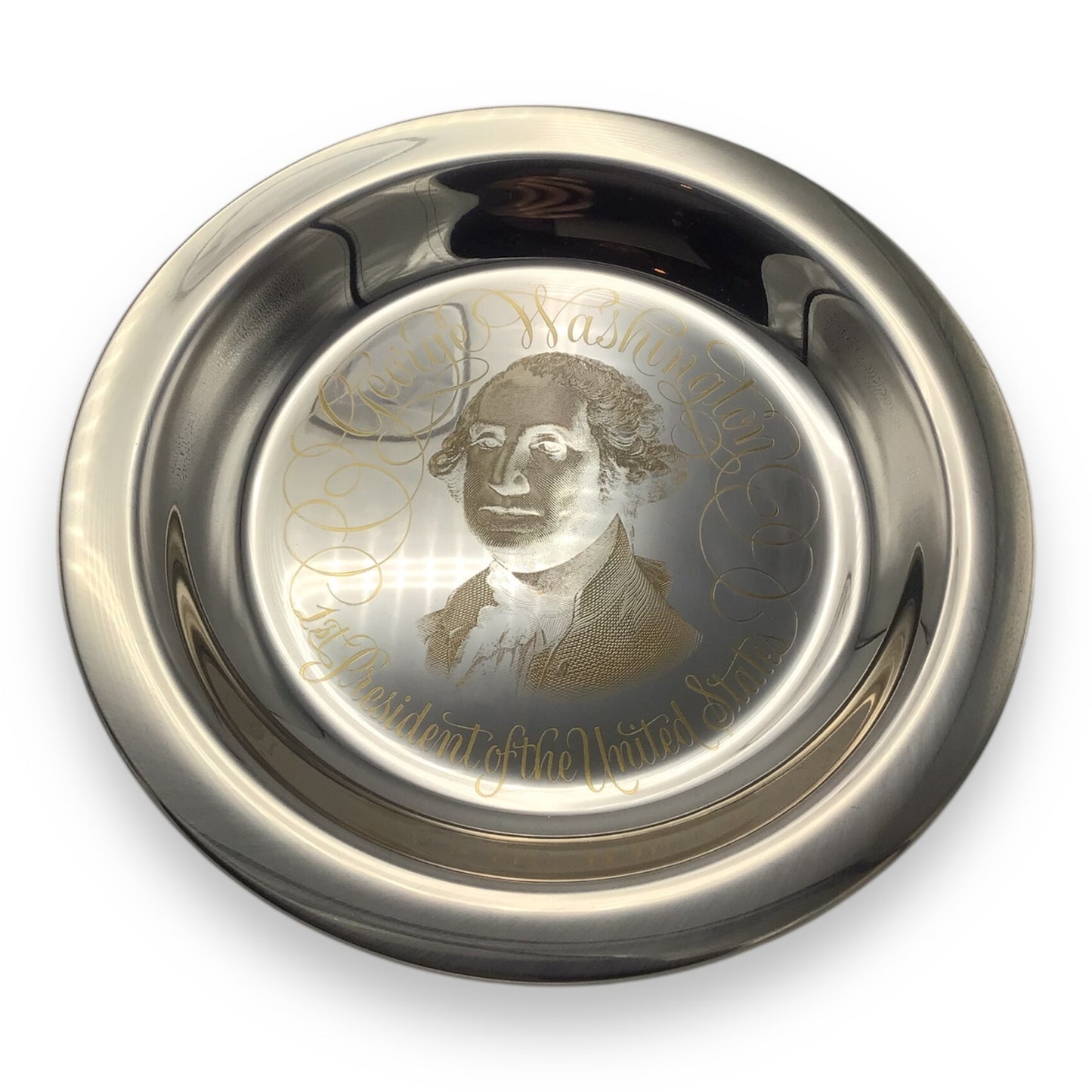 1972 Franklin Mint Sterling Silver George Washington Commemorative Plate | 8" Diameter