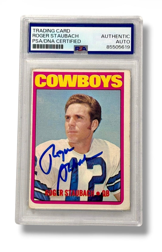 1972 Topps #200 RC Rookie Roger Staubach Auto PSA Authentic