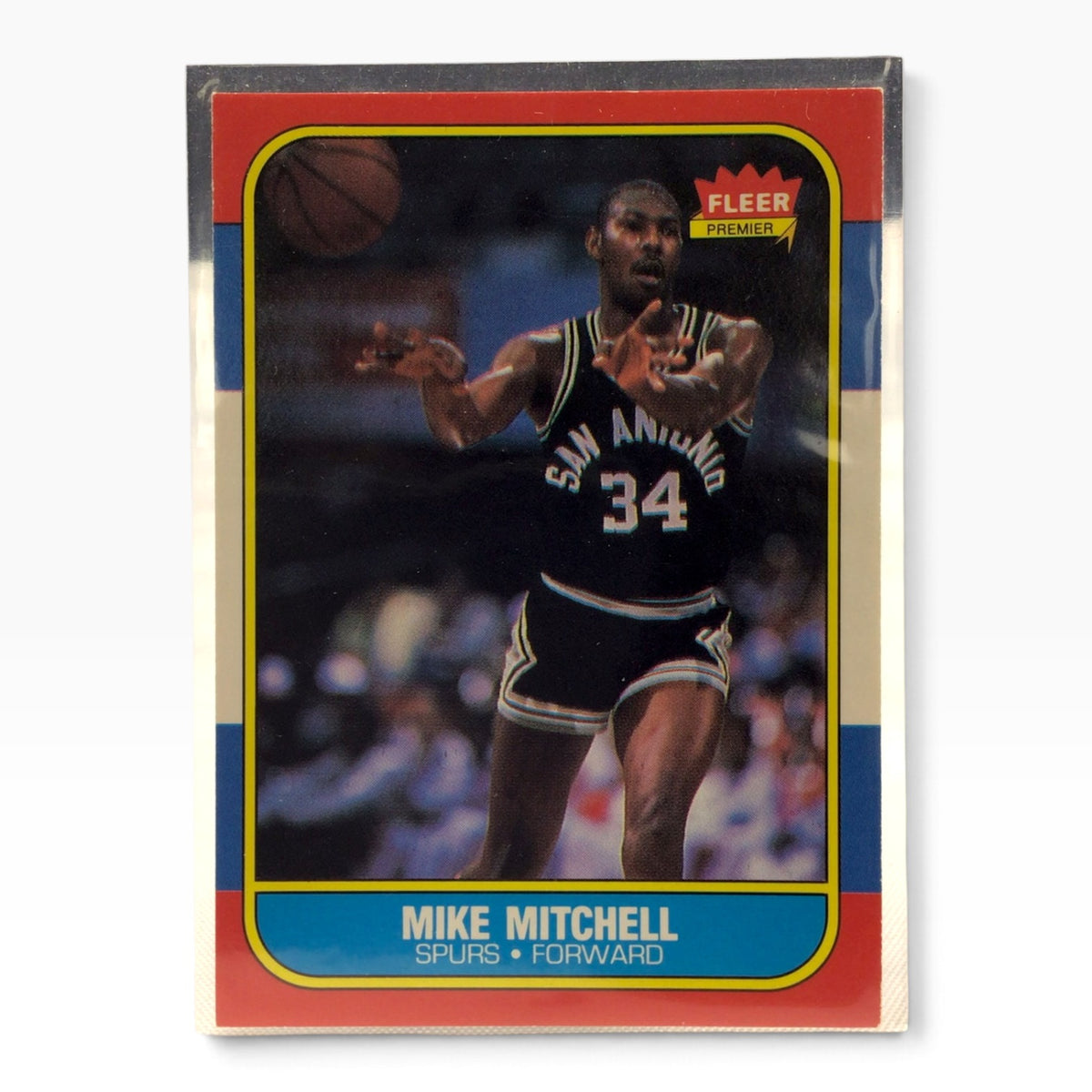 1986 Fleer #74 Mike Mitchell Basketball Card with Signed Business Card & JSA COA