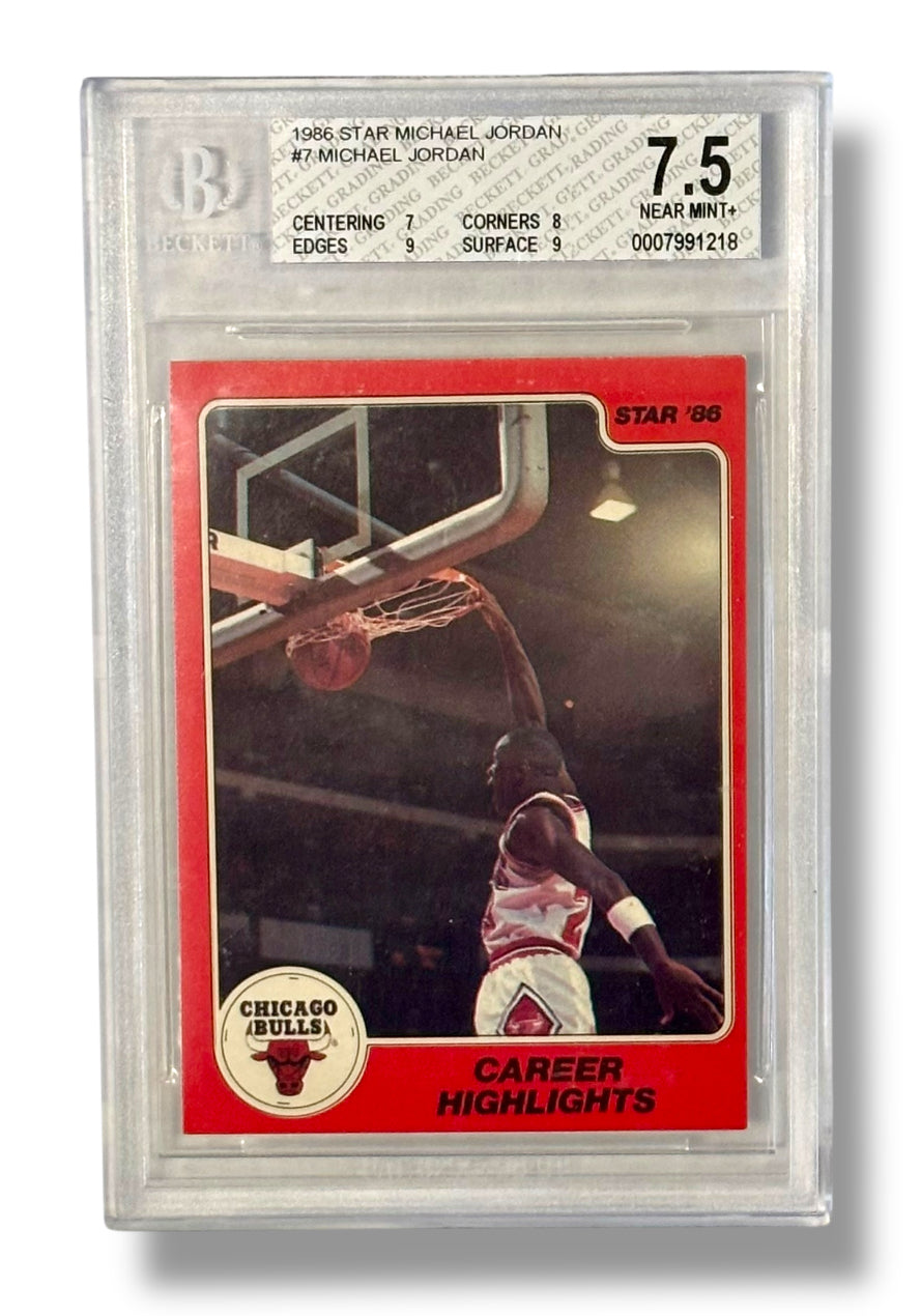 1986 Star Co. Highlights #7 Michael Jordan BGS 7.5 NM+ - 0007991218