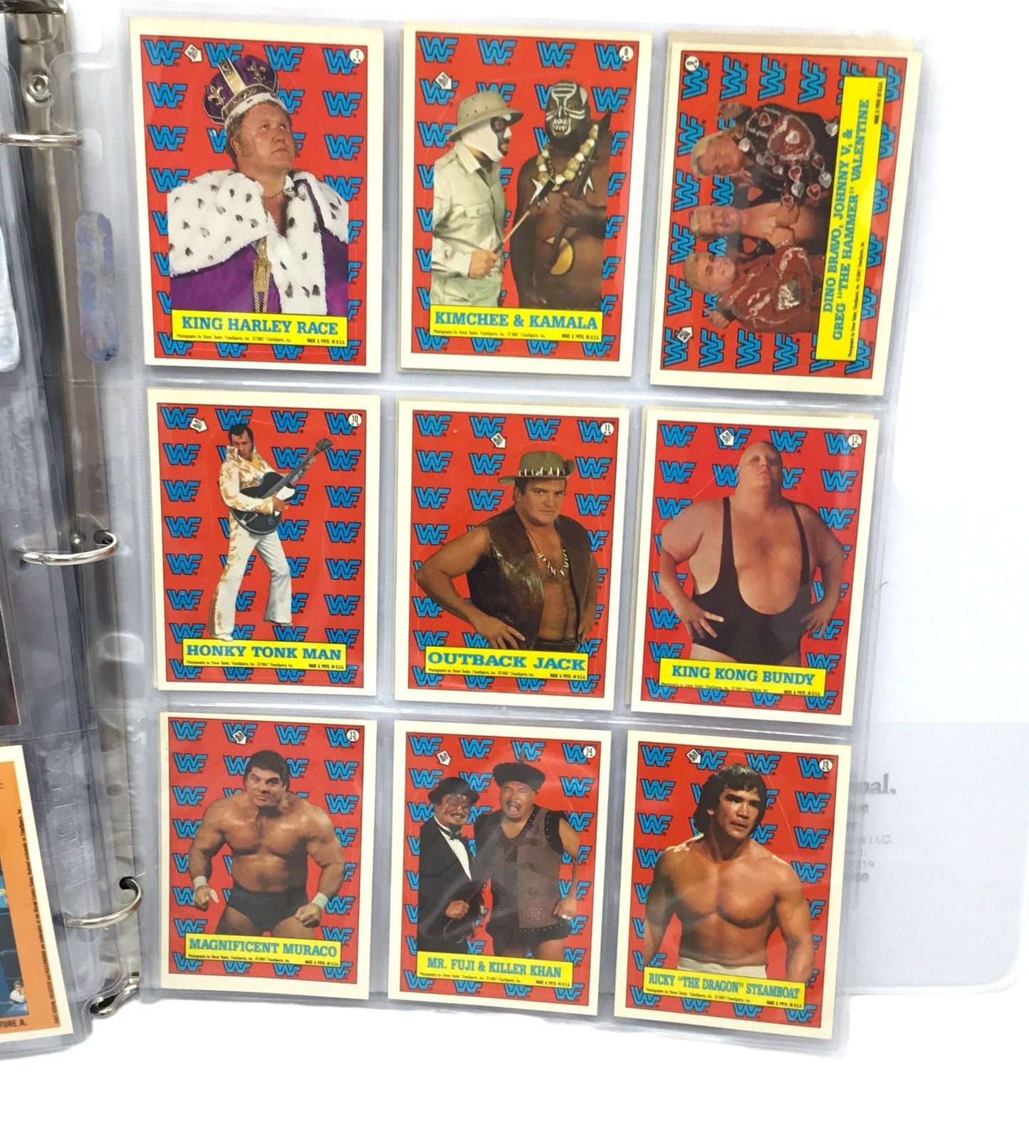 1987 Topps WWF Wrestling Complete 75 Card Set 22 Stickers