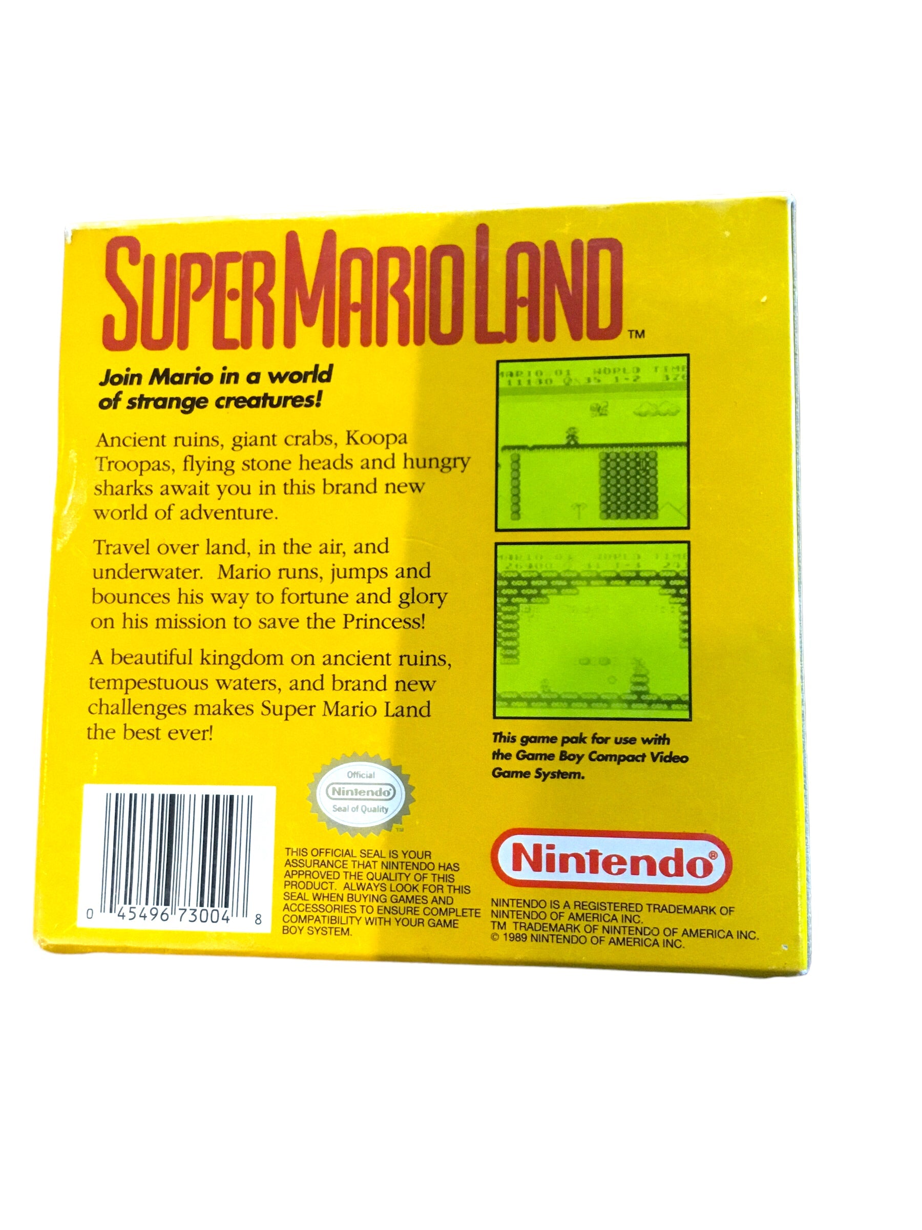 1989 Super Mario Land (Nintendo Game Boy in Original Box