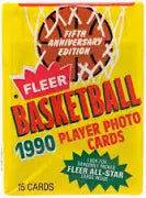 1990 Fleer Basketball Sealed Wax Single Pack Purchase - Random Selection