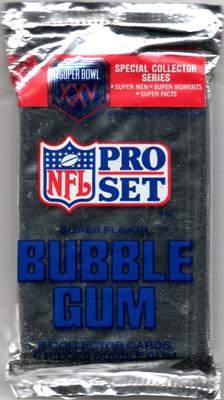 1990 Pro Set NFL Super Bowl XXV Edition Bubble Gum Pack Football Cards 18 Packs 8 Cards per Pack