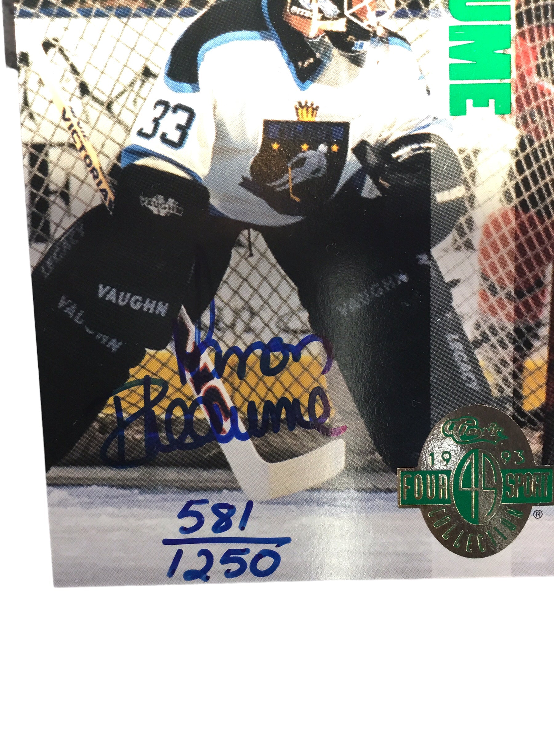 1993 Classic Four Sport Hockey Prospect Manon Rheaume RC Auto 581/1250