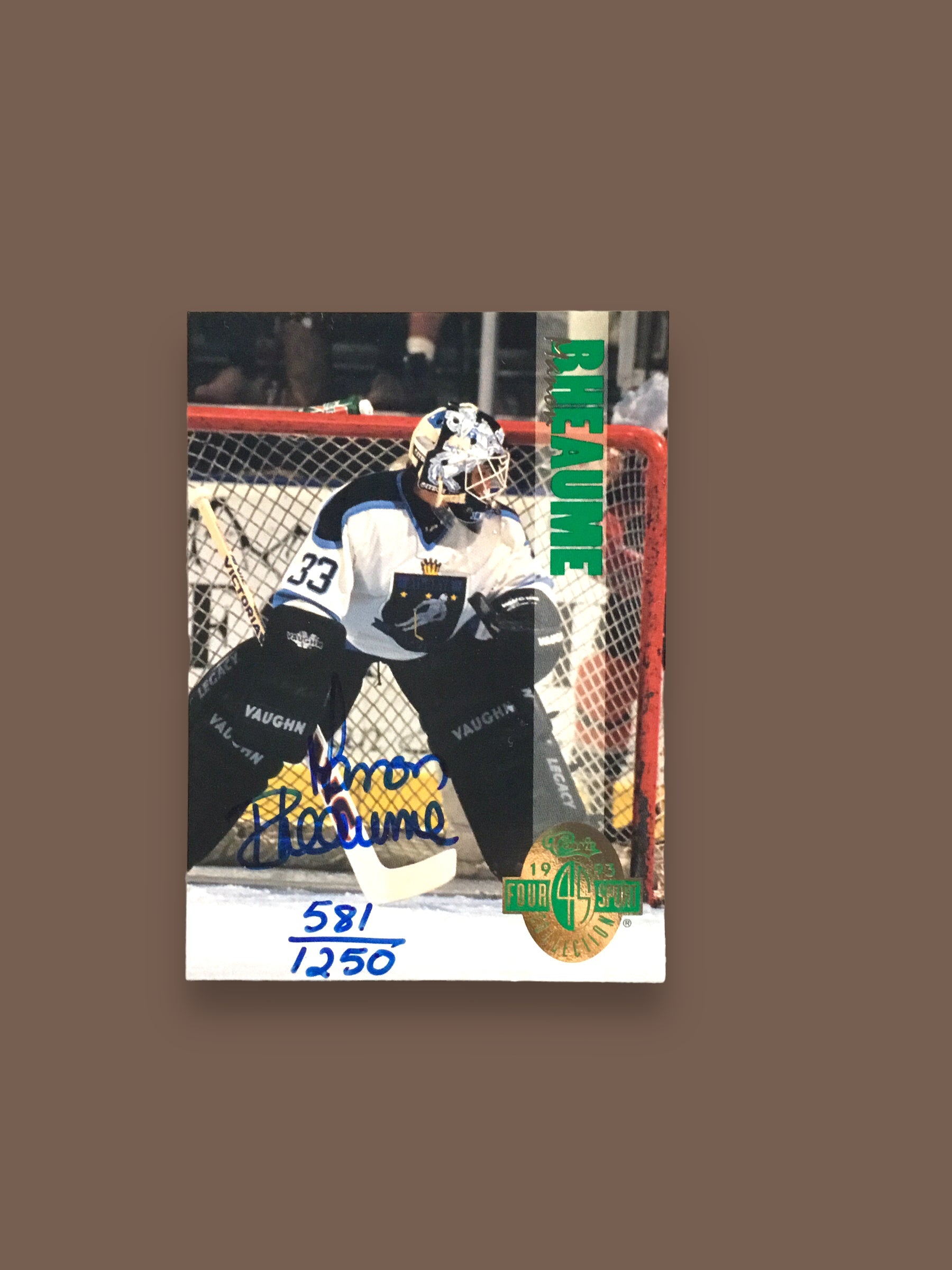 1993 Classic Four Sport Hockey Prospect Manon Rheaume RC Auto 581/1250