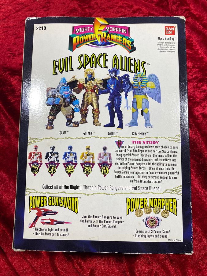 1993 Mighty Morphin Power Rangers Evil Space Aliens Bones Action Figure *READ*