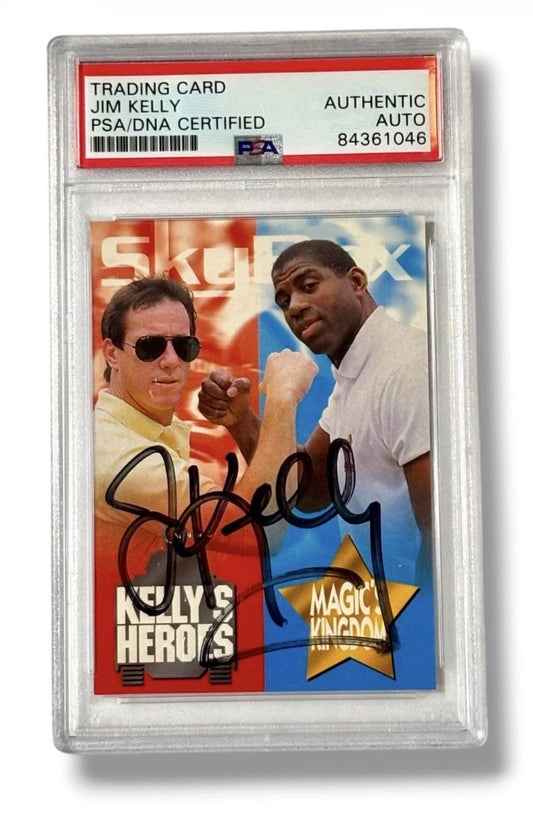 1993 Skybox Jim Kelly Magic Johnson Auto PSA Authentic - 84361046