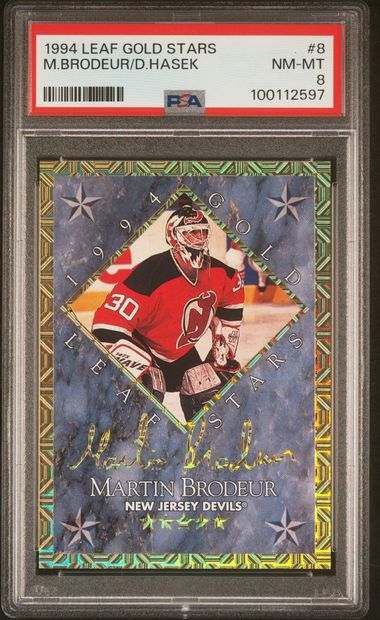 1994 Leaf Gold Stars #8 Brodeur Hasek PSA 8 - 100112597